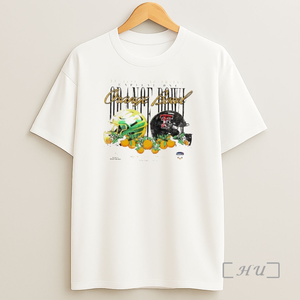 Officials Oregon Ducks Vs Texas Tech Red Raiders 2026 Playoff Quarterfinal Capital One Orange Bowl Dueling Helmets Shirt Sweatshirt Tee