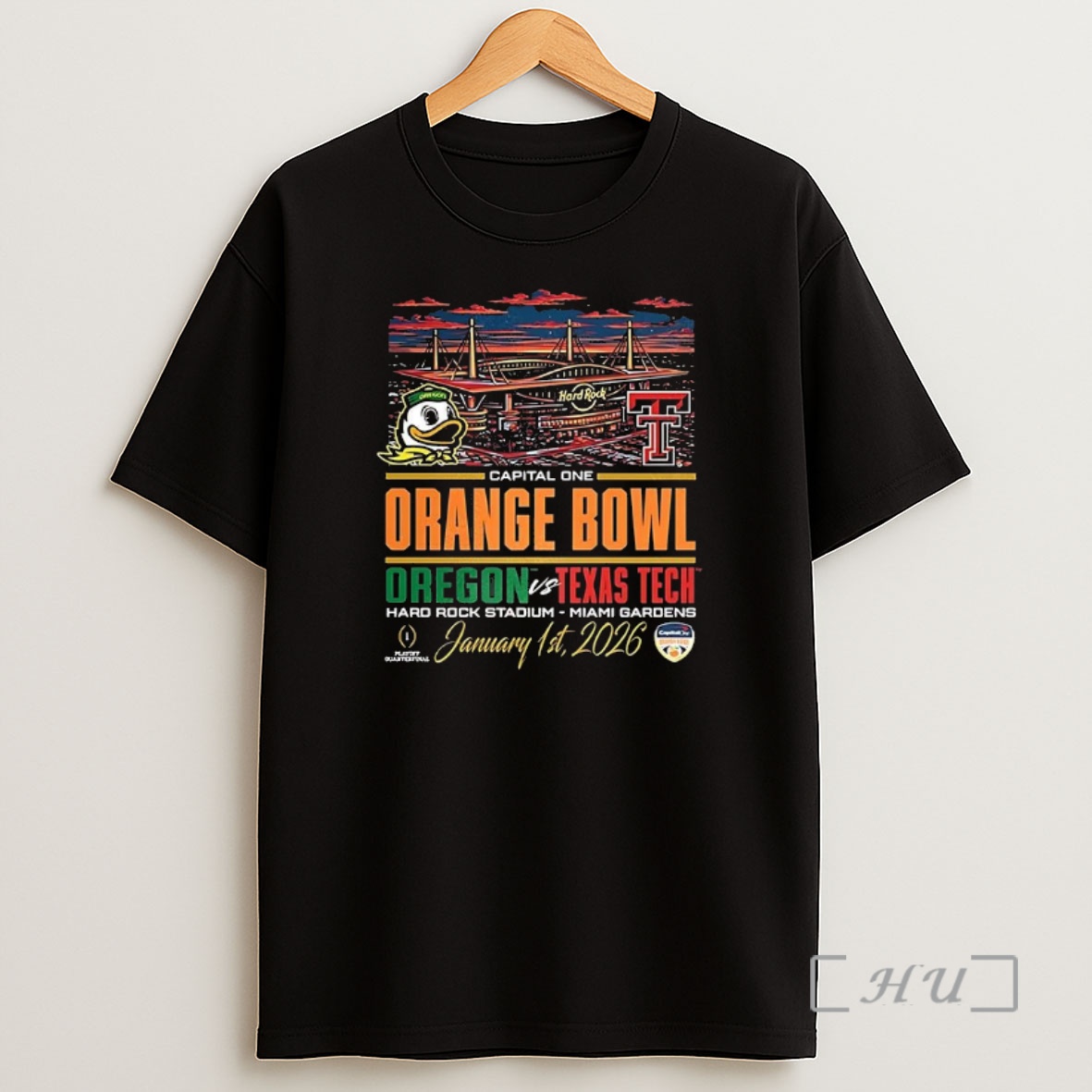 Officials Oregon Ducks Vs Texas Tech Red Raiders Ncaa Cfp 2026 Orange Bowl Hard Rock Stadium Shirt Sweatshirt Tee