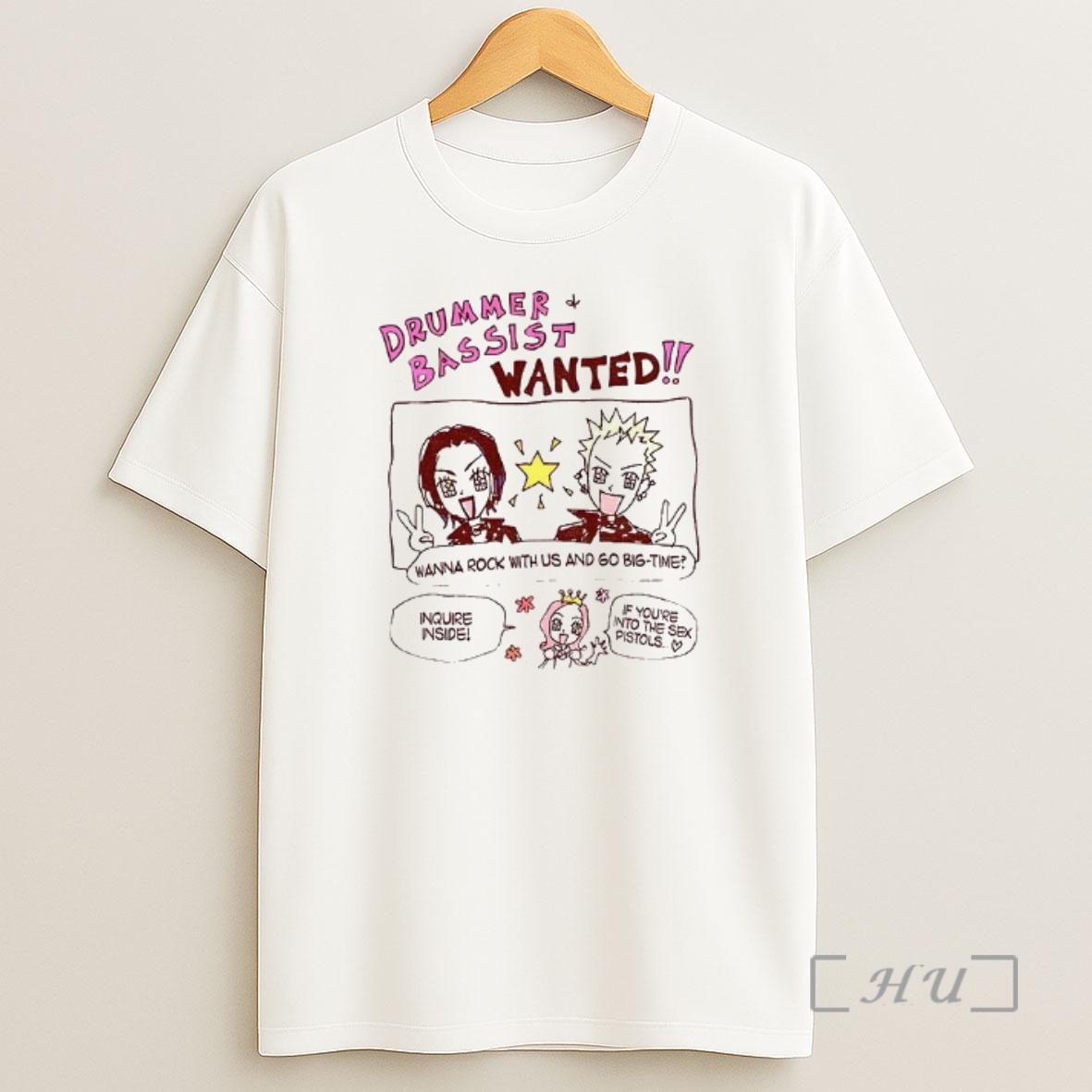 Officials Osaki Manga Drummer Bassist Wanted Wanna Rock With Us And Go Big Time Inquire Inside If Youre Into The Sex Pistols Shirt Sweatshirt Tee