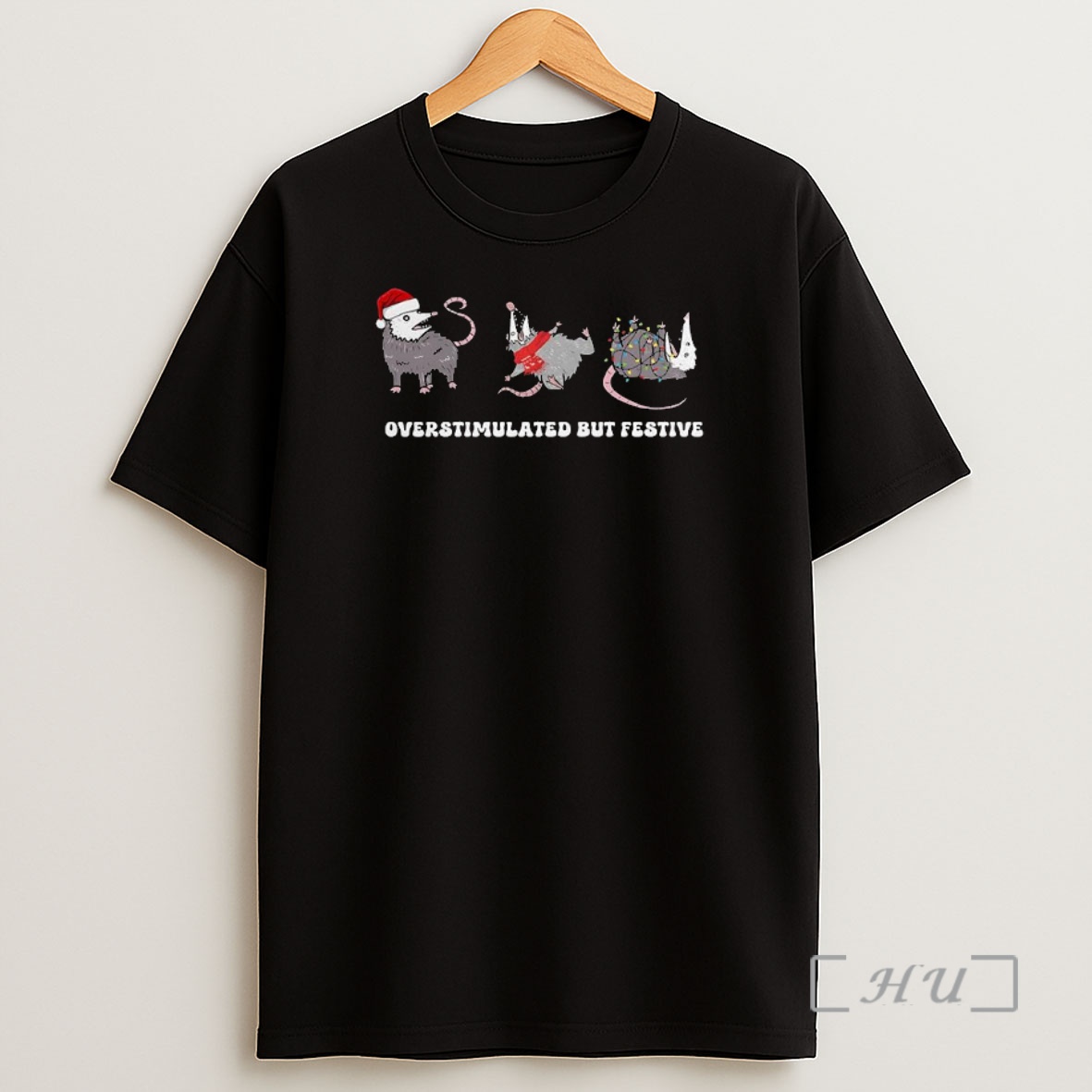 Officials Overstimulated But Festive Possums Christmas Premium Shirt Sweatshirt Tee