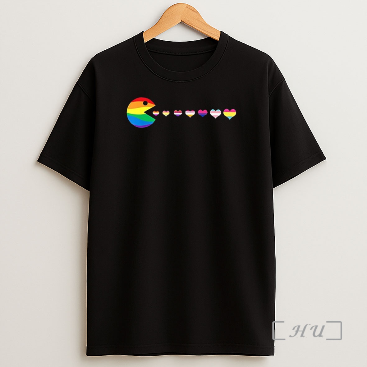 Officials Pacman Pride Flags Heart Gay Parody Classic Video Game Shirt Sweatshirt Tee
