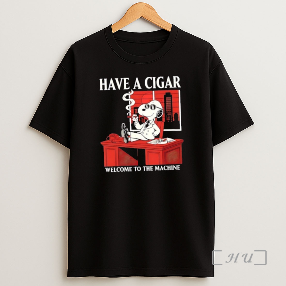Officials Peanuts Snoopy Have A Cigar Welcome To The Machine Shirt Sweatshirt Tee