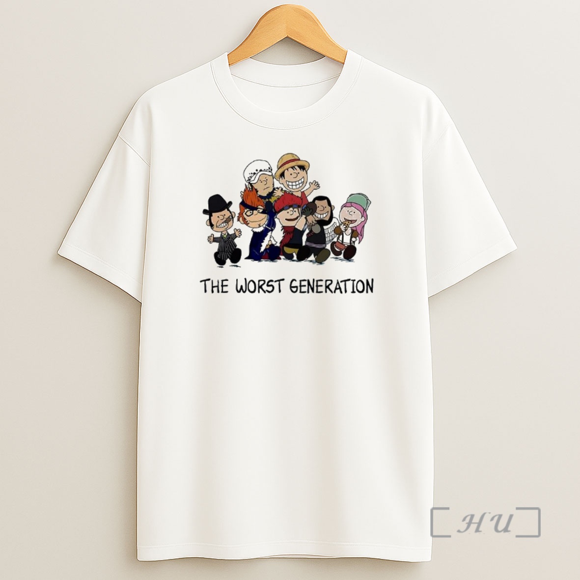 Officials Peanuts X One Piece The Worst Generation Cartoon Characters Shirt Sweatshirt Tee