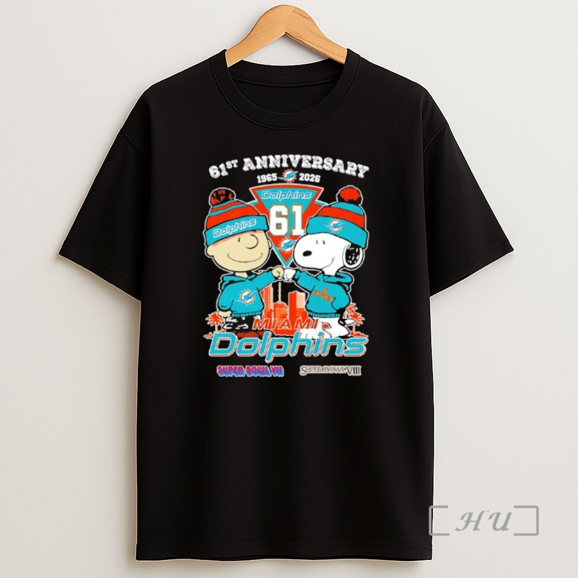 Officials Peanuts X Miami Dolphins 1965 2026 61st Anniversary 2x Super Bowl Champions Shirt Sweatshirt Tee
