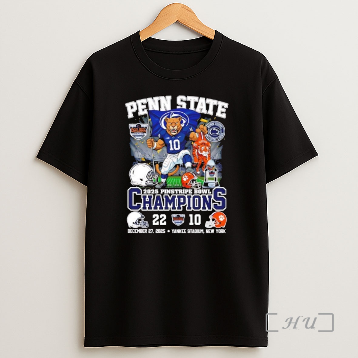 Officials Penn State Nittany Lions Football Pinstripe Bowl Champions 2025 Mascot Score Shirt Sweatshirt Tee