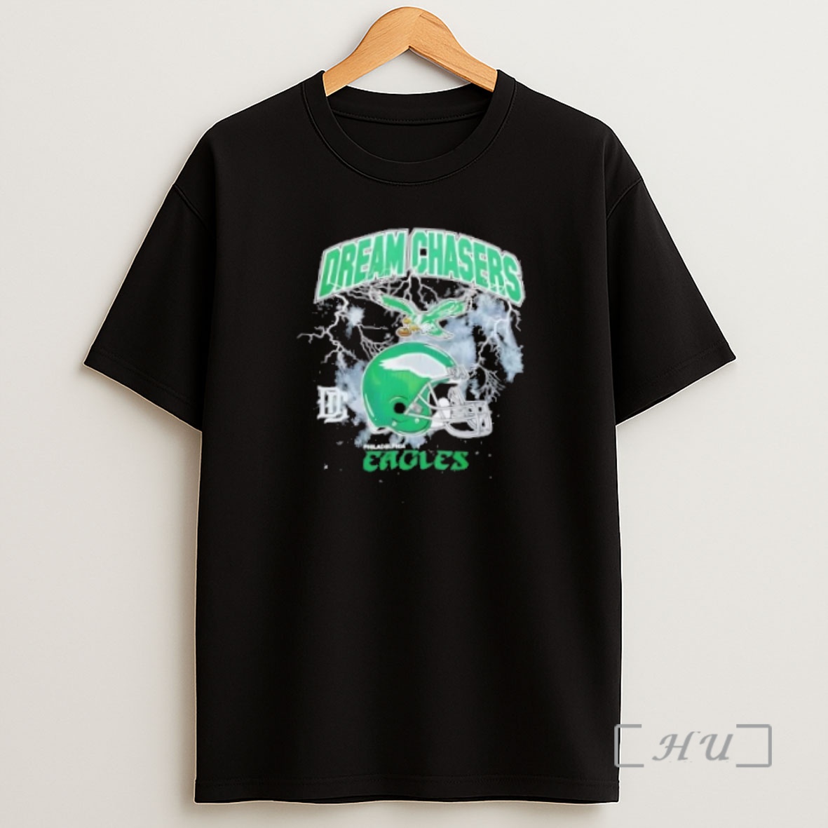 Officials Philadelphia Eagles Chase The Dream Black Lightning 2 Sided Shirt Sweatshirt Tee