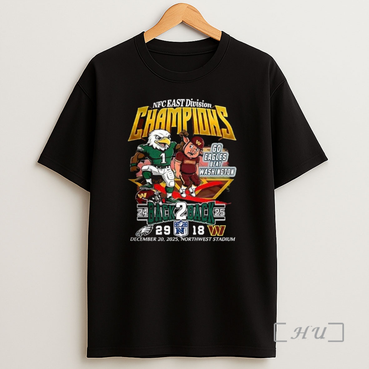 Officials Philadelphia Eagles Beat Washington Commanders Nfc East Division Champions 2025 Back2back Shirt Sweatshirt Tee