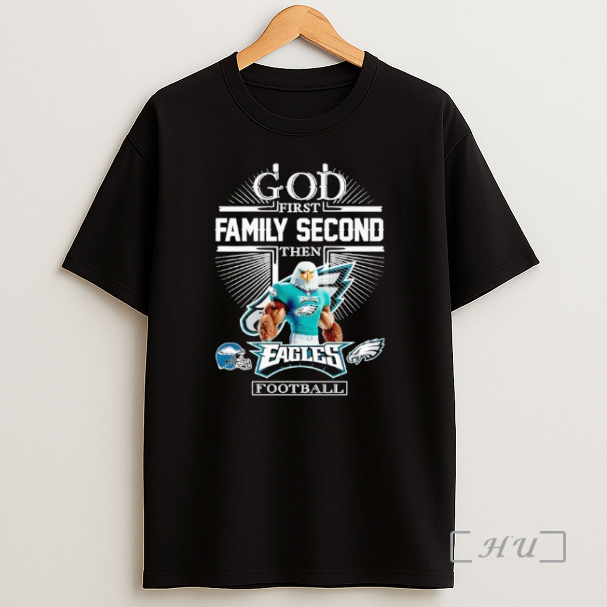 Officials Philadelphia Eagles Football God First Family Second Then Mascot Shirt Sweatshirt Tee