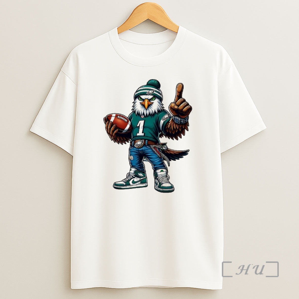 Officials Philadelphia Eagles Football Mascot Pointing Number 1 Premium Shirt Sweatshirt Tee