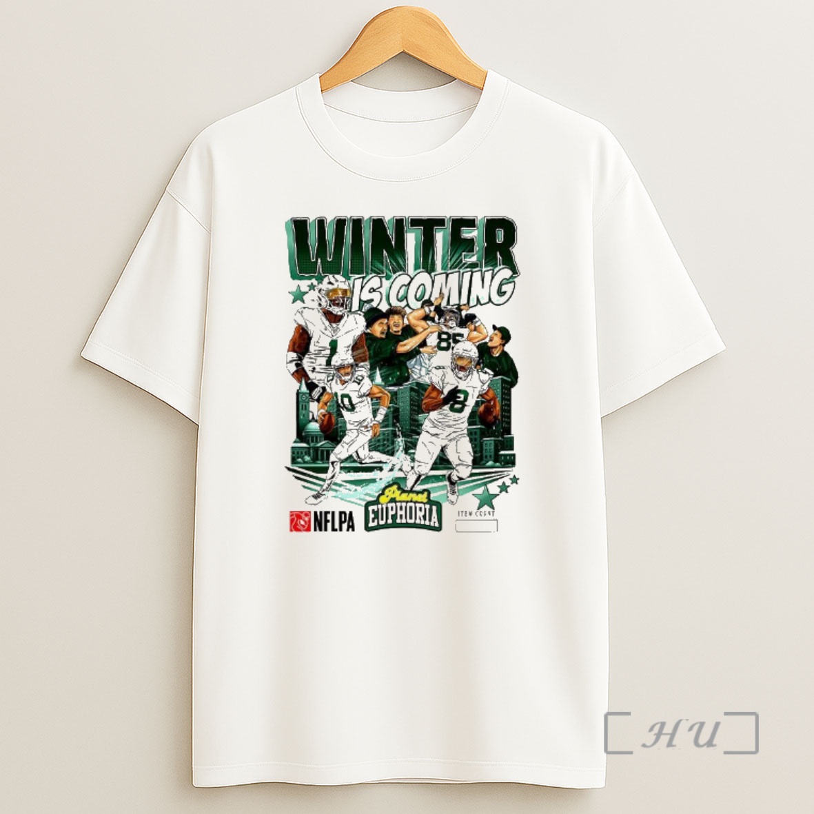 Officials Philadelphia Eagles Football Winter Is Coming Plyaer City Skyline Premium Shirt Sweatshirt Tee
