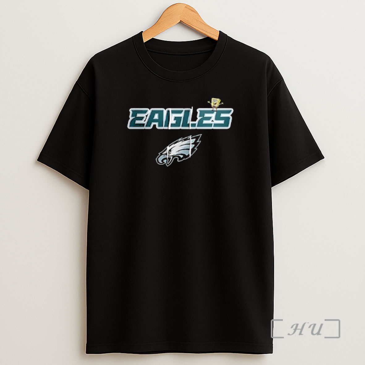 Officials Philadelphia Eagles X Squarepants Movie Cartoon Double Sided Graphic Shirt Sweatshirt Tee
