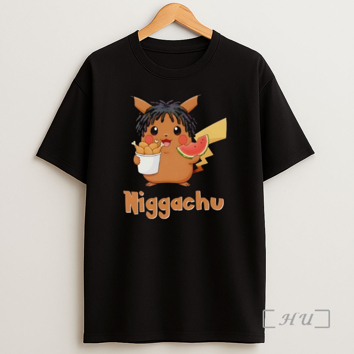 Officials Pikachi X Nigga Niggachu Eat Fried Chicken Drumsticks And Watermelon Shirt Sweatshirt Tee