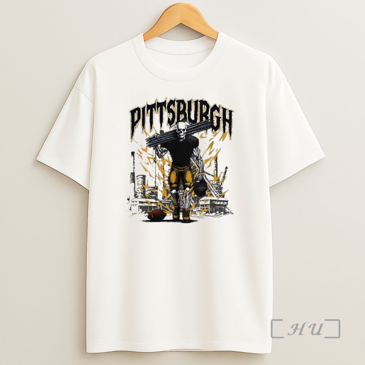 Officials Pittsburgh Football Skeleton Bootleg Skyline Shirt Sweatshirt Tee