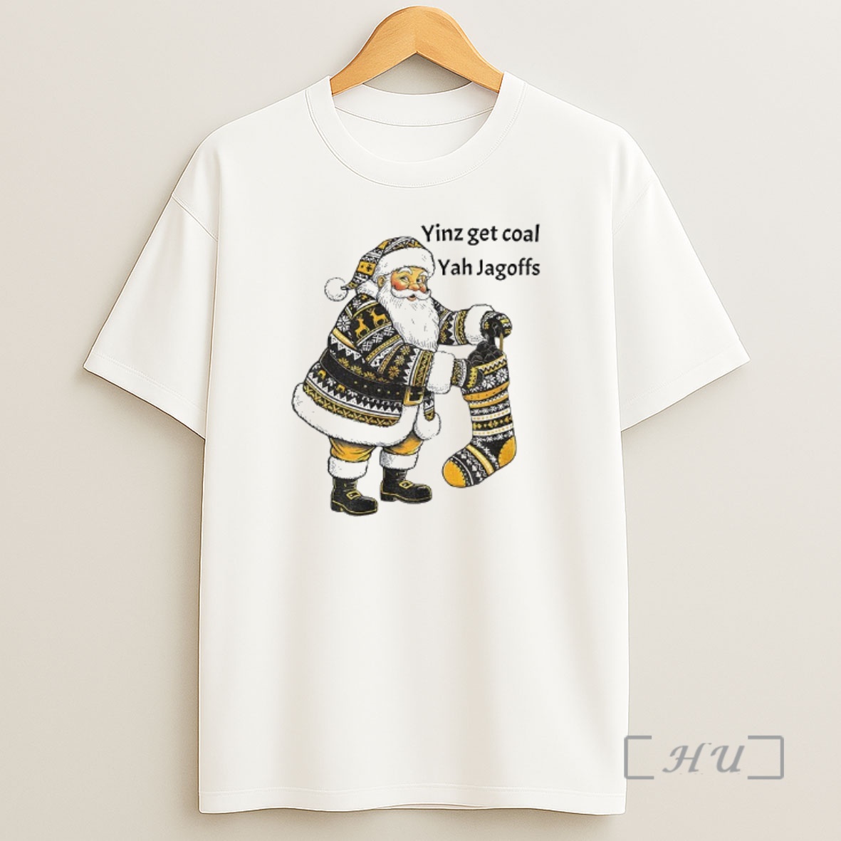 Officials Pittsburgh Santa With Stocking Full Of Coal Yinz Get Coal Yah Jagoffs Christmas Premium Shirt Sweatshirt Tee