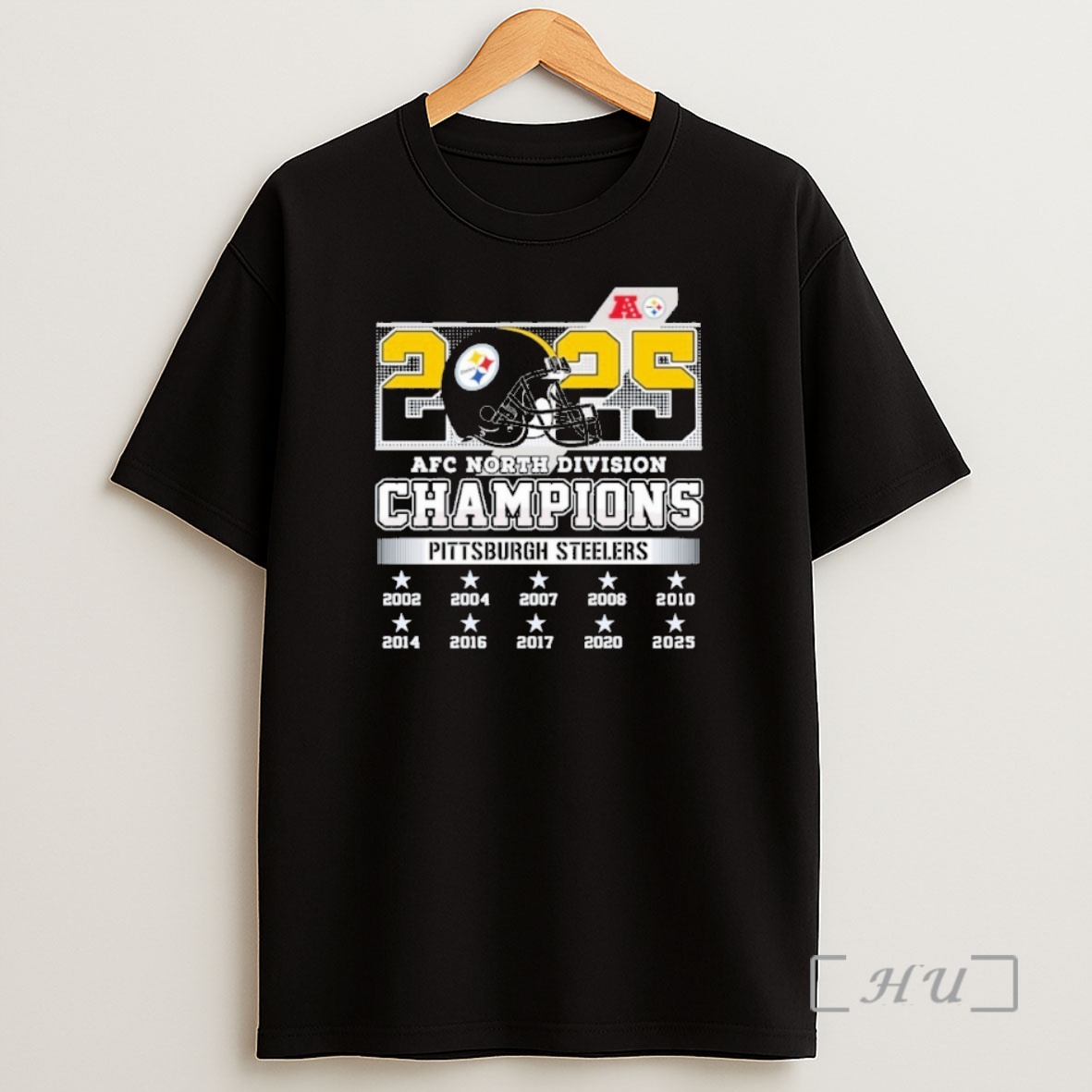 Officials Pittsburgh Steelers 2025 Afc North Division Champions Helmet Shirt Sweatshirt Tee