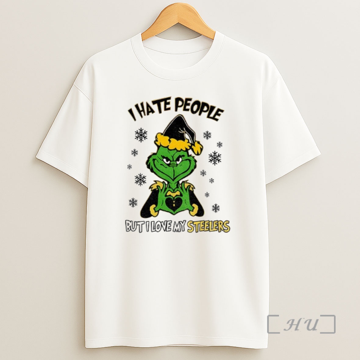 Officials Pittsburgh Steelers Christmas Grinch I Hate People But I Love My Steelers Premium Shirt Sweatshirt Tee