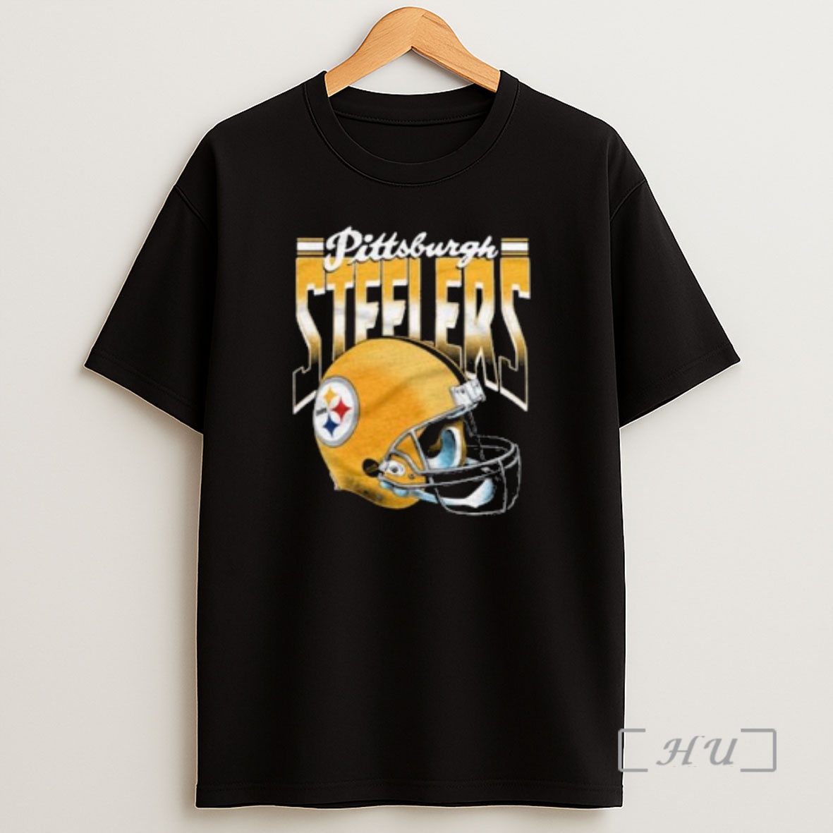 Officials Pittsburgh Steelers Gradient Alt Helmet Circle Black Shirt Sweatshirt Tee