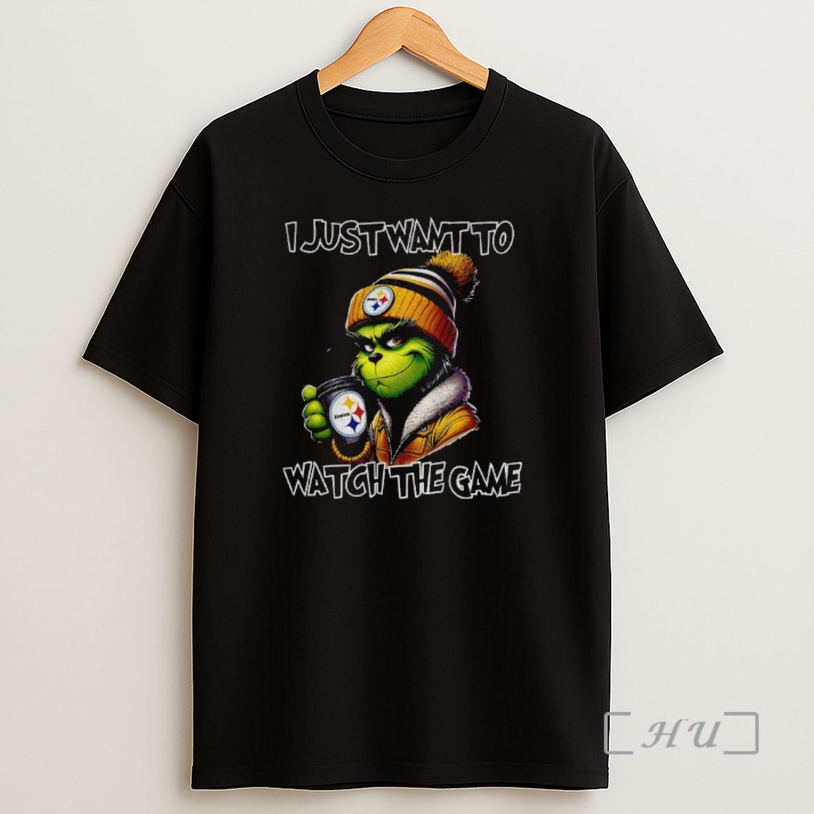 Officials Pittsburgh Steelers Grinch I Just Want To Watch The Game Christmas Premium Shirt Sweatshirt Tee