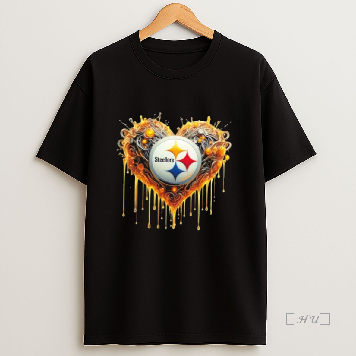 Officials Pittsburgh Steelers Nfl Heart Caramel Premium Shirt Sweatshirt Tee