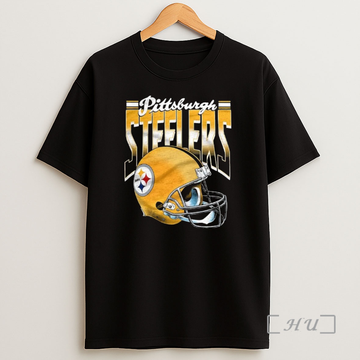 Officials Pittsburgh Steelers Nfl Logo Gradient Helmet Football Lover Shirt Sweatshirt Tee