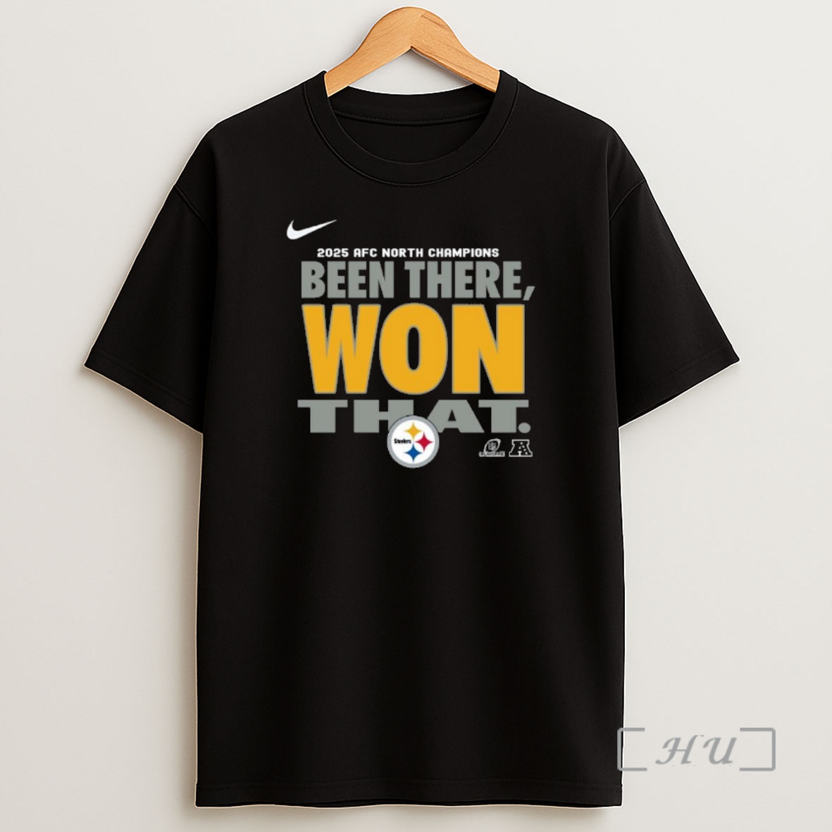Officials Pittsburgh Steelers Nike 2025 Afc North Champions Locker Room Shirt Sweatshirt Tee