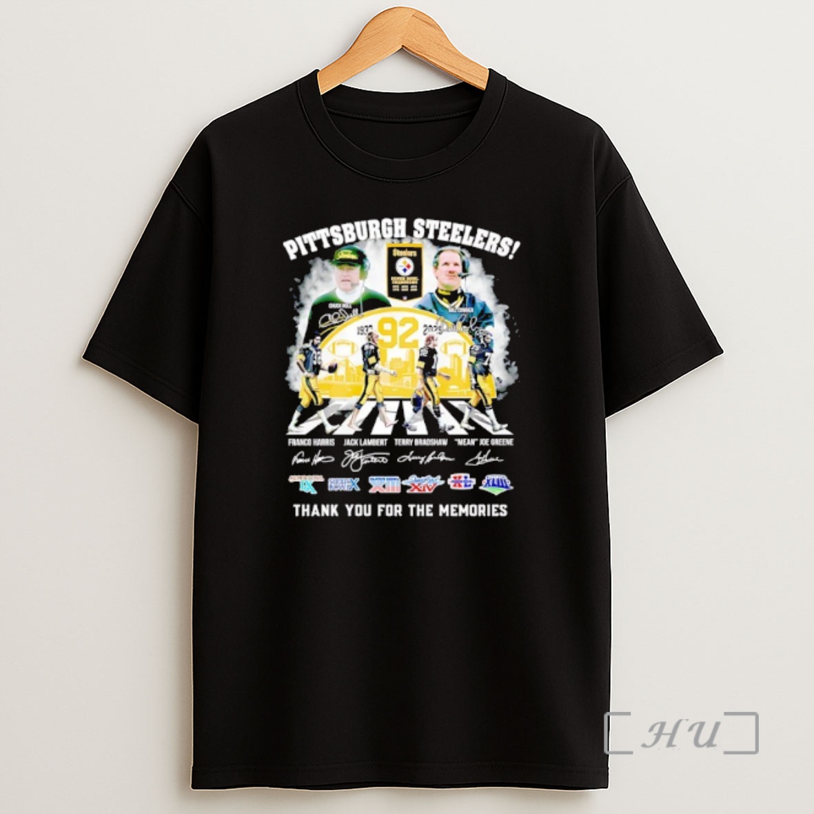 Officials Pittsburgh Steelers Players Road And Signature Thank You For The Memories Shirt Sweatshirt Tee