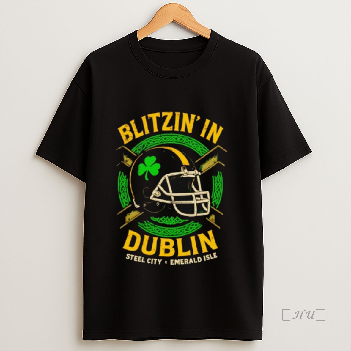 Officials Pittsburgh Steelers X Ireland Blitzin In Dublin Steel City Emerald Isle Helmet Premium Shirt Sweatshirt Tee