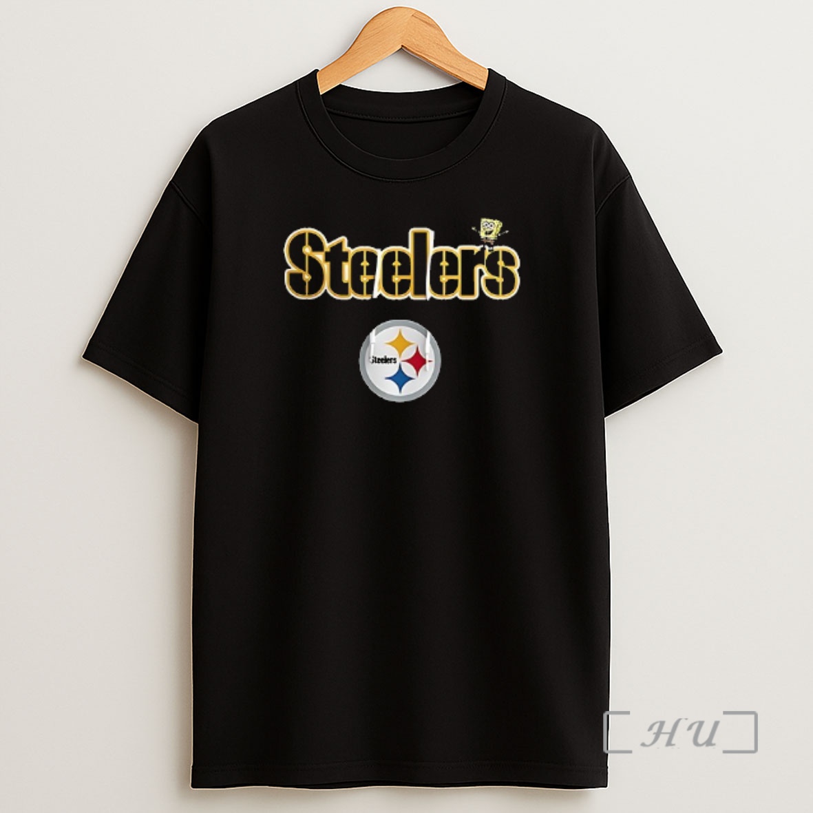 Officials Pittsburgh Steelers X Squarepants Movie Cartoon Double Sided Graphic Shirt Sweatshirt Tee