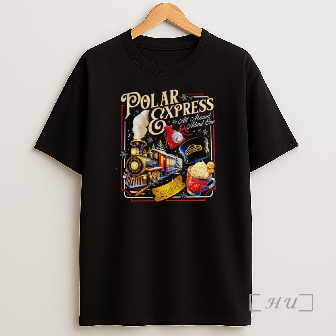 Officials Polar Express All Aboard Admit One Christmas Believe Gold Stick Shirt Sweatshirt Tee