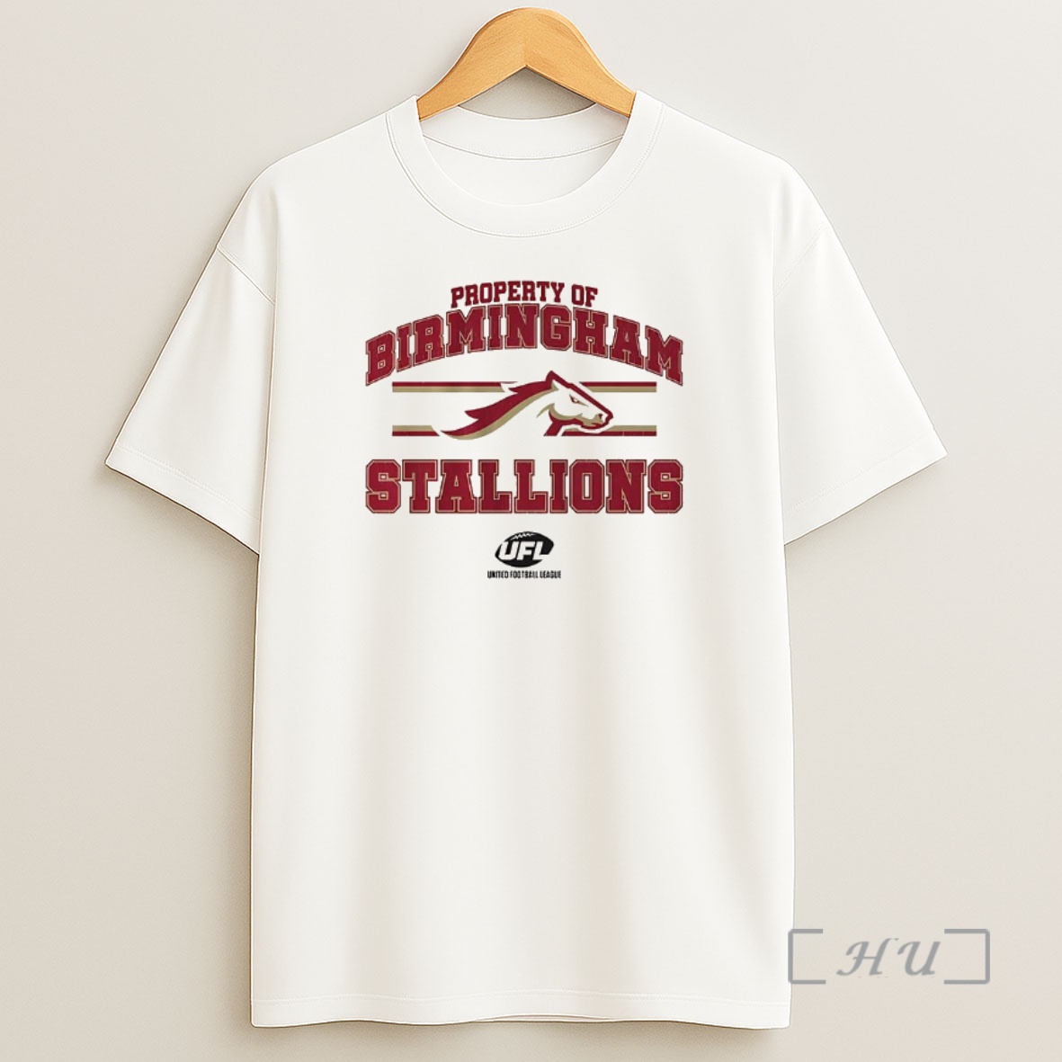 Officials Property Of Birmingham Stallions Ufl Logo Striped Shirt Sweatshirt Tee