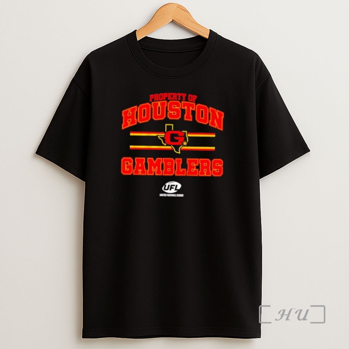 Officials Property Of Houston Gamblers Ufl 2025 Logo Shirt Sweatshirt Tee
