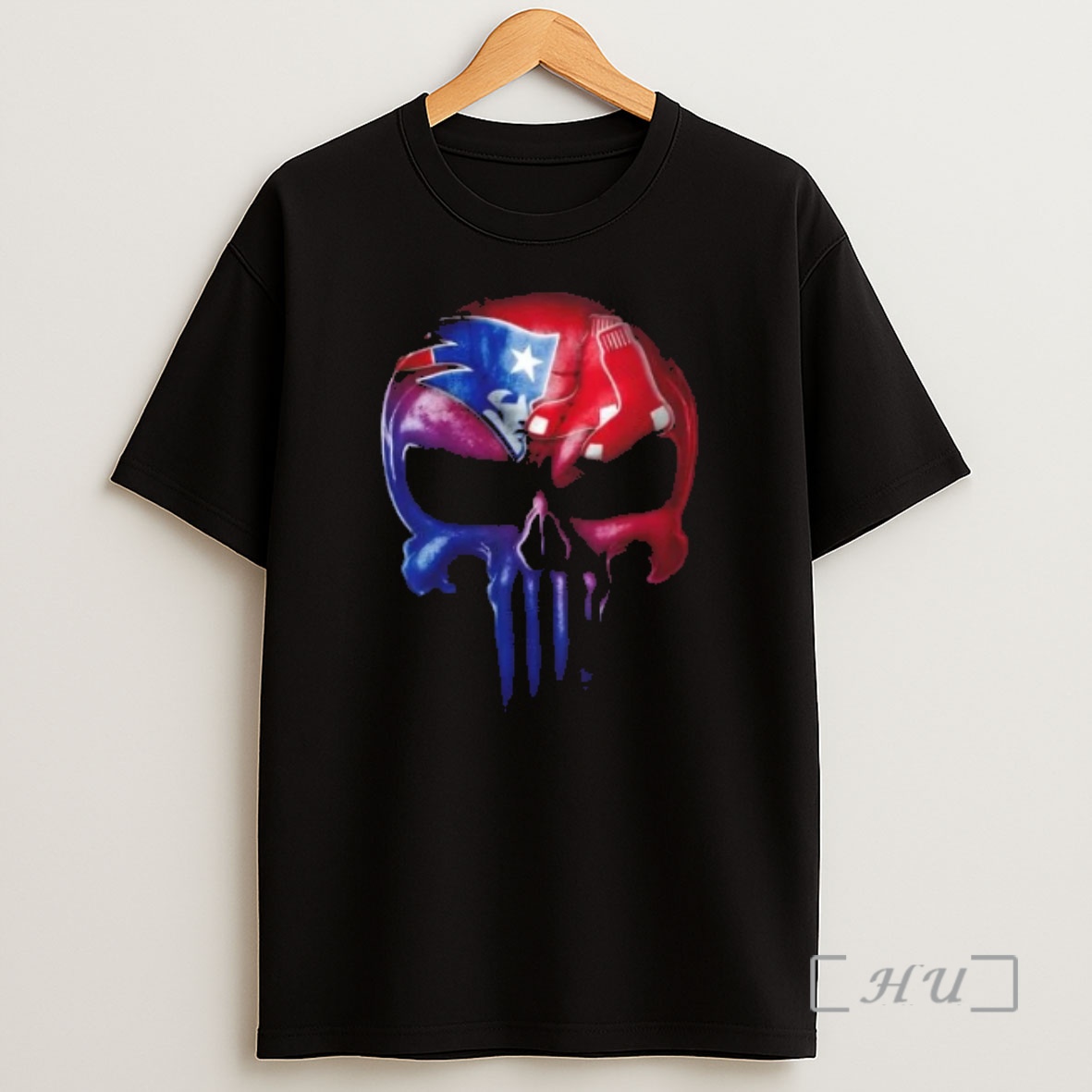 Officials Punisher Skull Boston City Sports New England Patriots X Red Sox Shirt Sweatshirt Tee