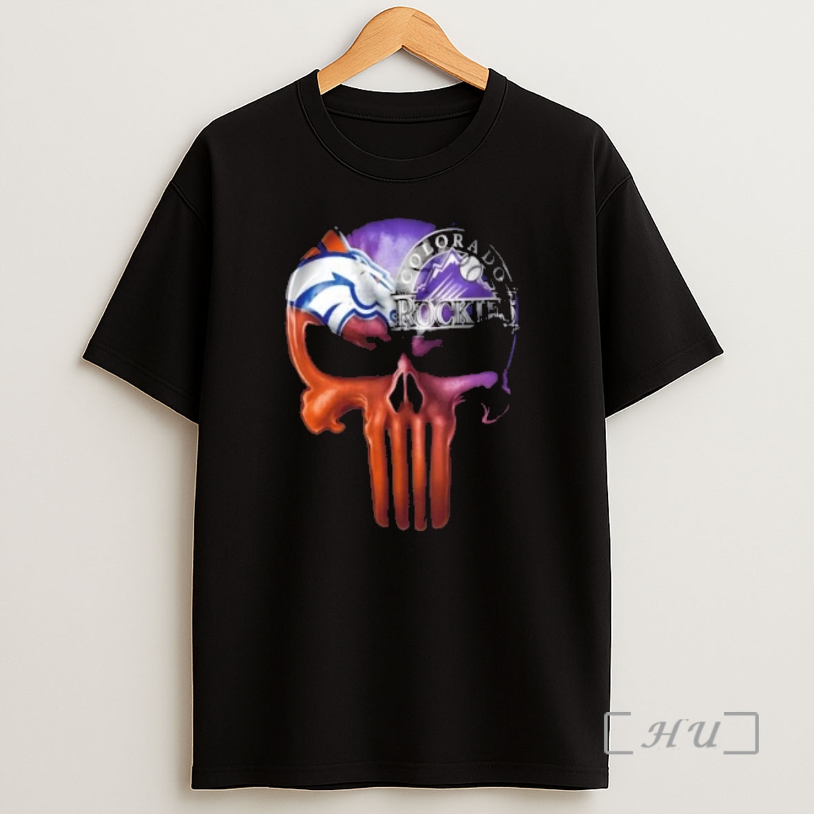 Officials Punisher Skull Denver City Sports Broncos X Colorado Rockies Shirt Sweatshirt Tee