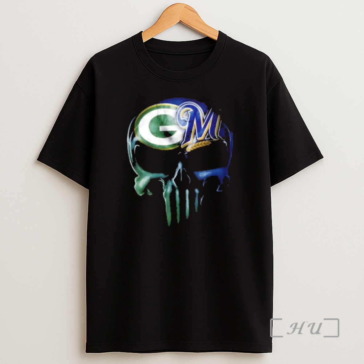 Officials Punisher Skull Milwaukee City Sports Green Bay Packers X Brewers Shirt Sweatshirt Tee