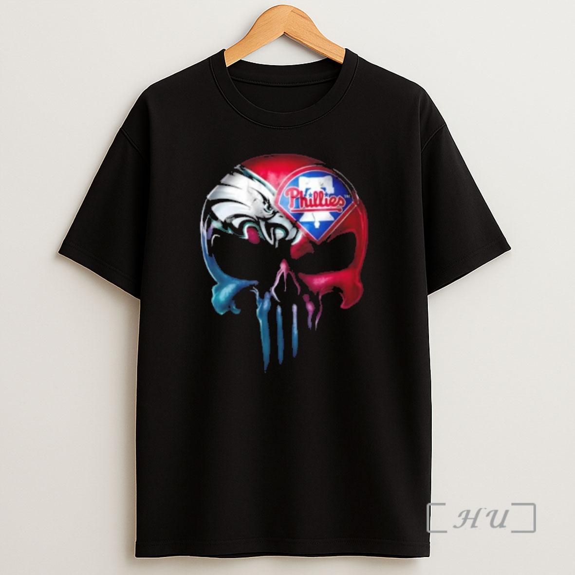 Officials Punisher Skull Philadelphia City Sports Eagles X Phillies Shirt Sweatshirt Tee