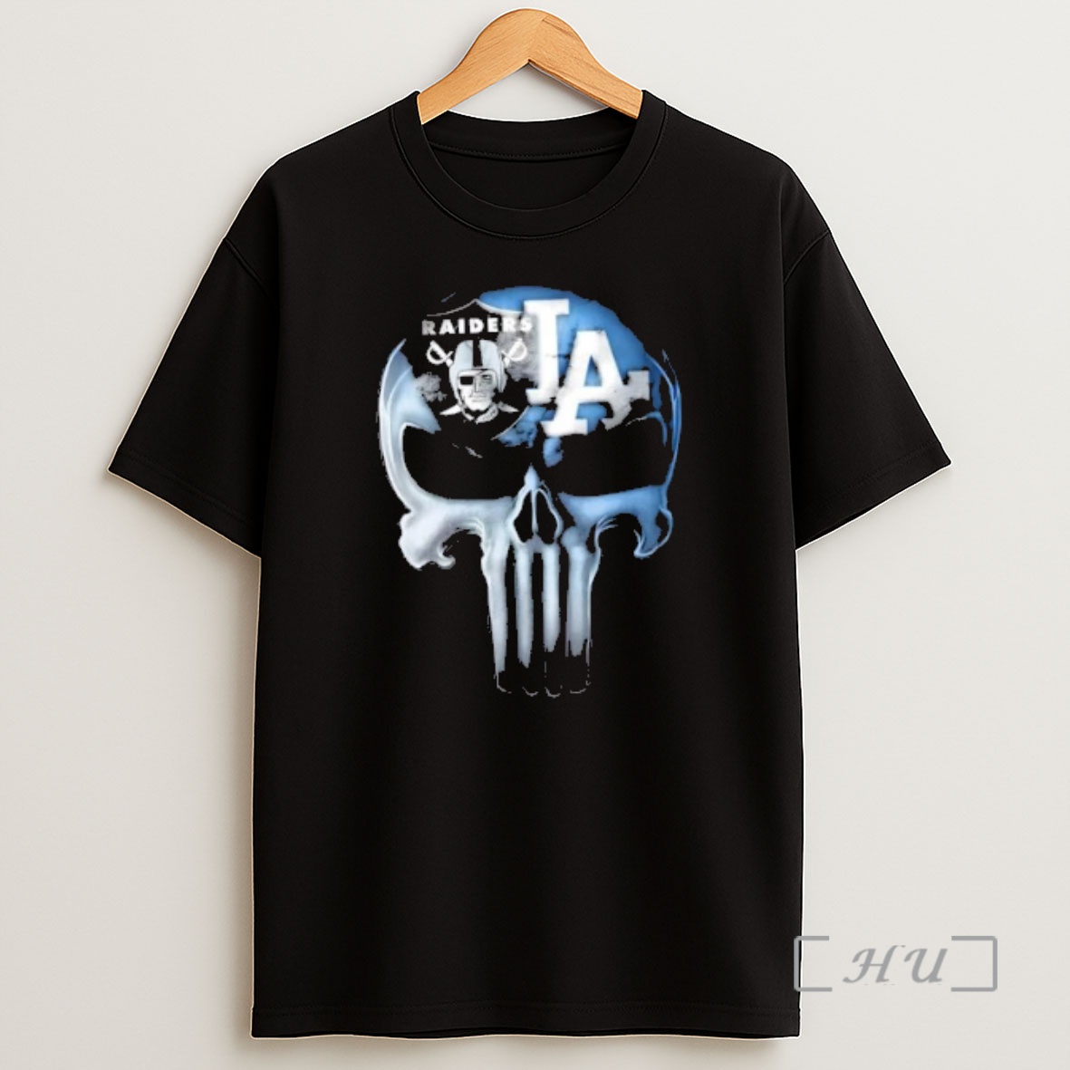 Officials Punisher Skull Sports Las Vegas Raiders X Los Angeles Dodgers Shirt Sweatshirt Tee