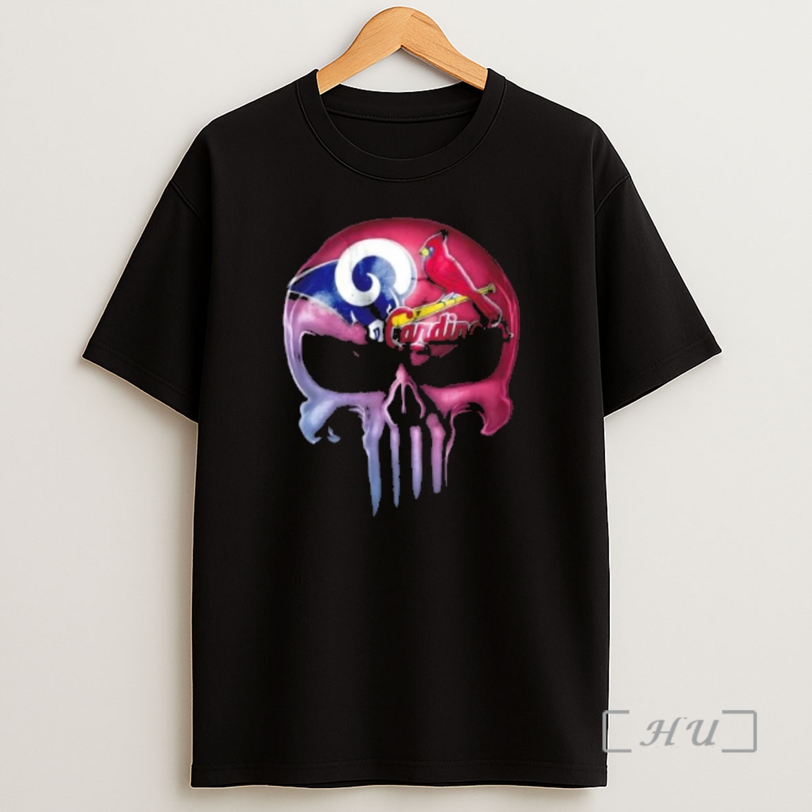Officials Punisher Skull Sports Los Angeles Rams X St Louis Cardinals Shirt Sweatshirt Tee