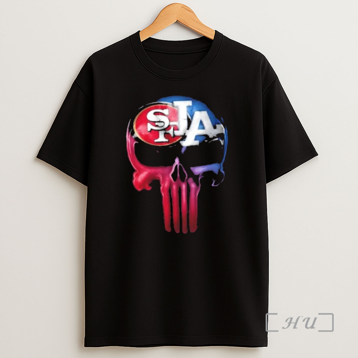 Officials Punisher Skull Sports San Francisco 49ers X Los Angeles Dodgers Shirt Sweatshirt Tee