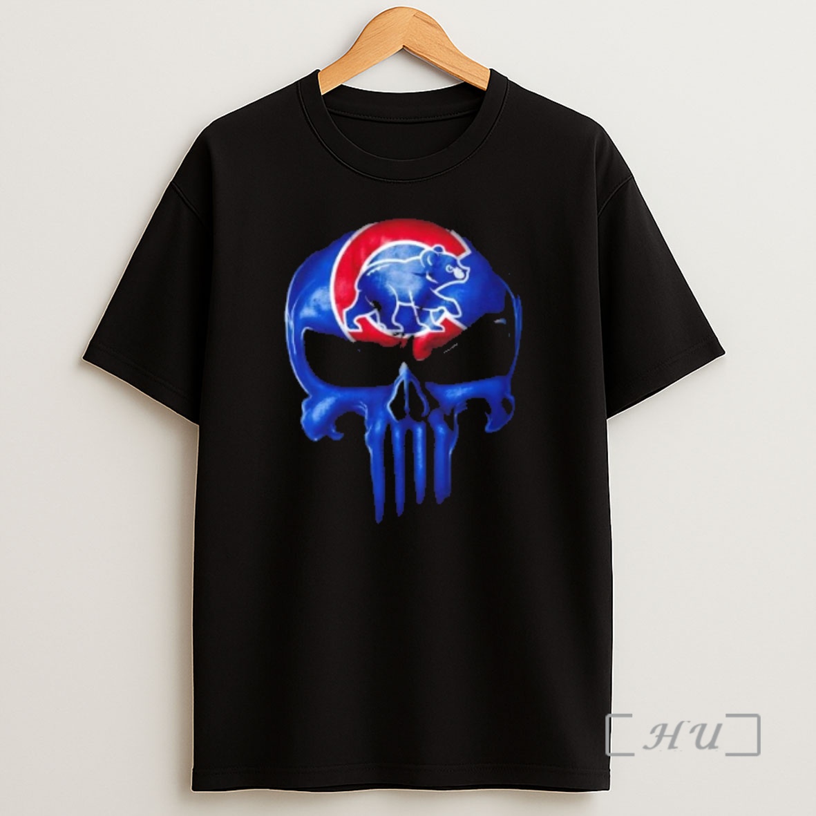 Officials Punisher Skull X Chicago Cubs Baseball Logo Shirt Sweatshirt Tee
