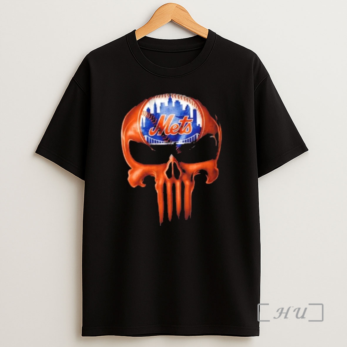 Officials Punisher Skull X New York Mets Baseball Logo Shirt Sweatshirt Tee