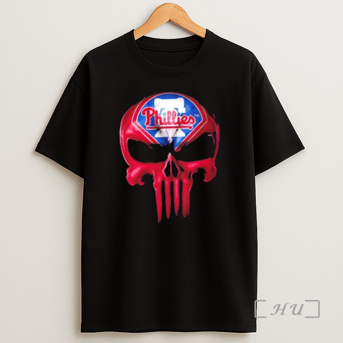 Officials Punisher Skull X Philadelphia Phillies Baseball Logo Shirt Sweatshirt Tee