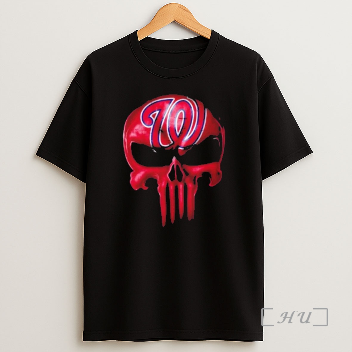 Officials Punisher Skull X Washington Nationals Baseball Logo Shirt Sweatshirt Tee