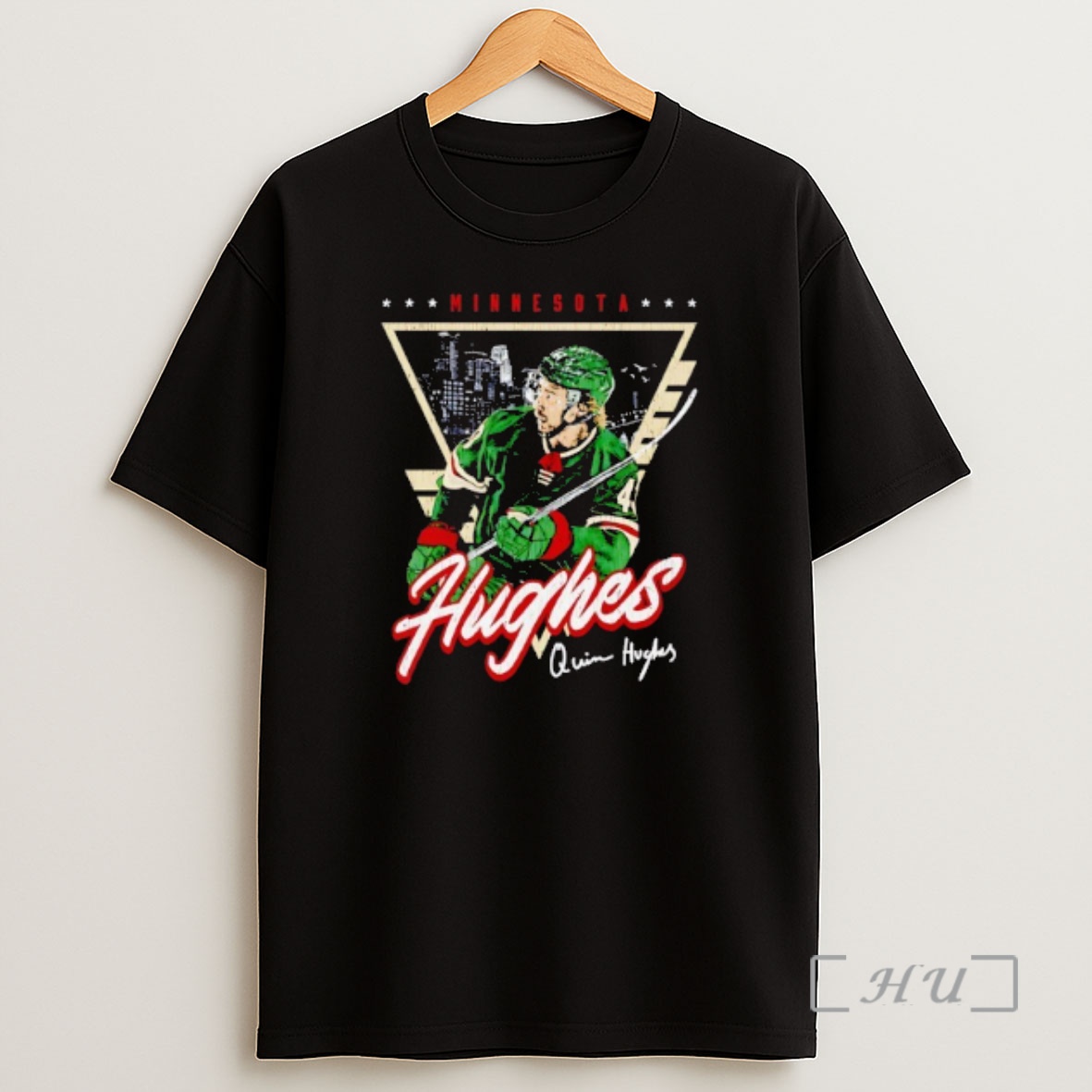 Officials Quinn Hughes 43 Minnesota Wild Hokcey And Signature Vintage Shirt Sweatshirt Tee