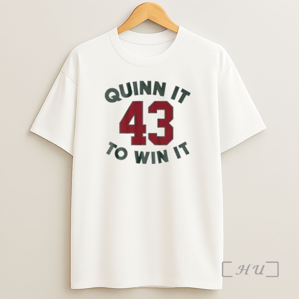 Officials Quinn Hughes Quinn It To Win It Circle White Shirt Sweatshirt Tee