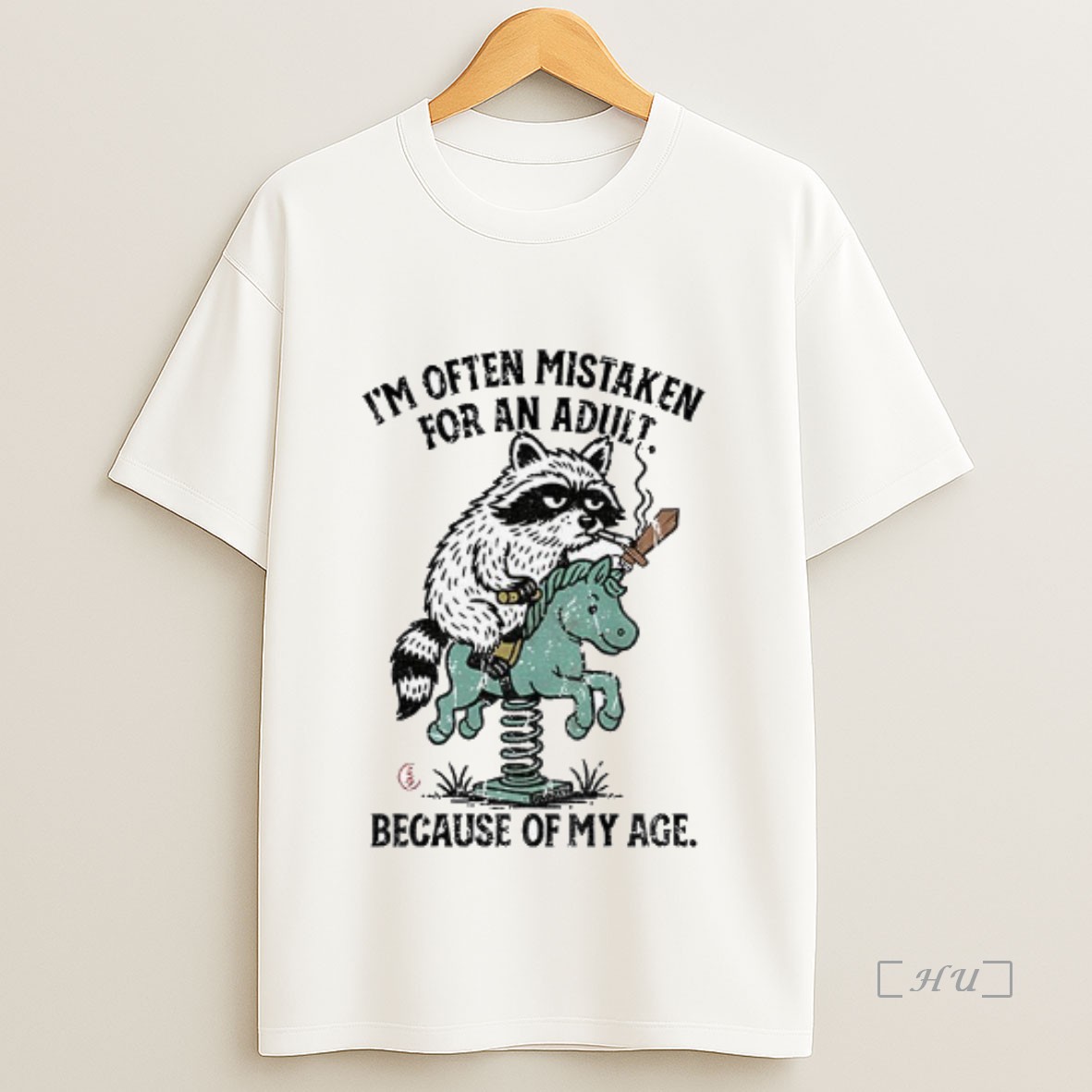 Officials Raccoon And Horse Meme Im Often Mistaken For An Adult Because Of My Age Shirt Sweatshirt Tee