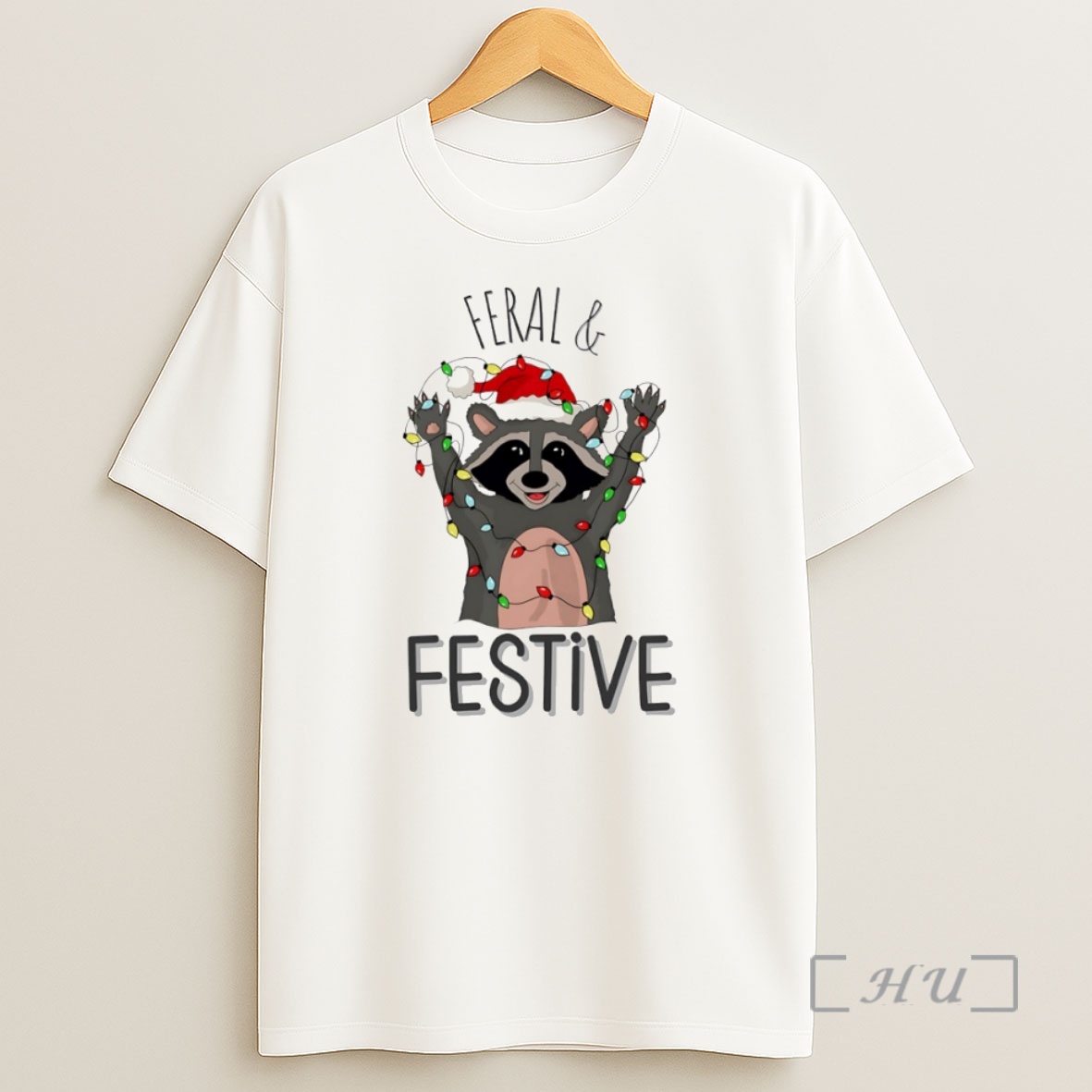 Officials Raccoon Feral And Festive Christmas Lights Circle Premium Shirt Sweatshirt Tee