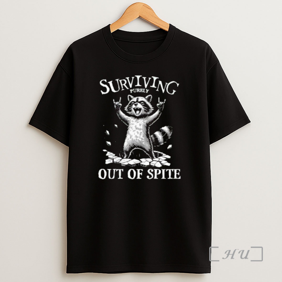 Officials Raccoon Rock And Roll Hand Surviving Purely Out Of Spite Vintage Shirt Sweatshirt Tee