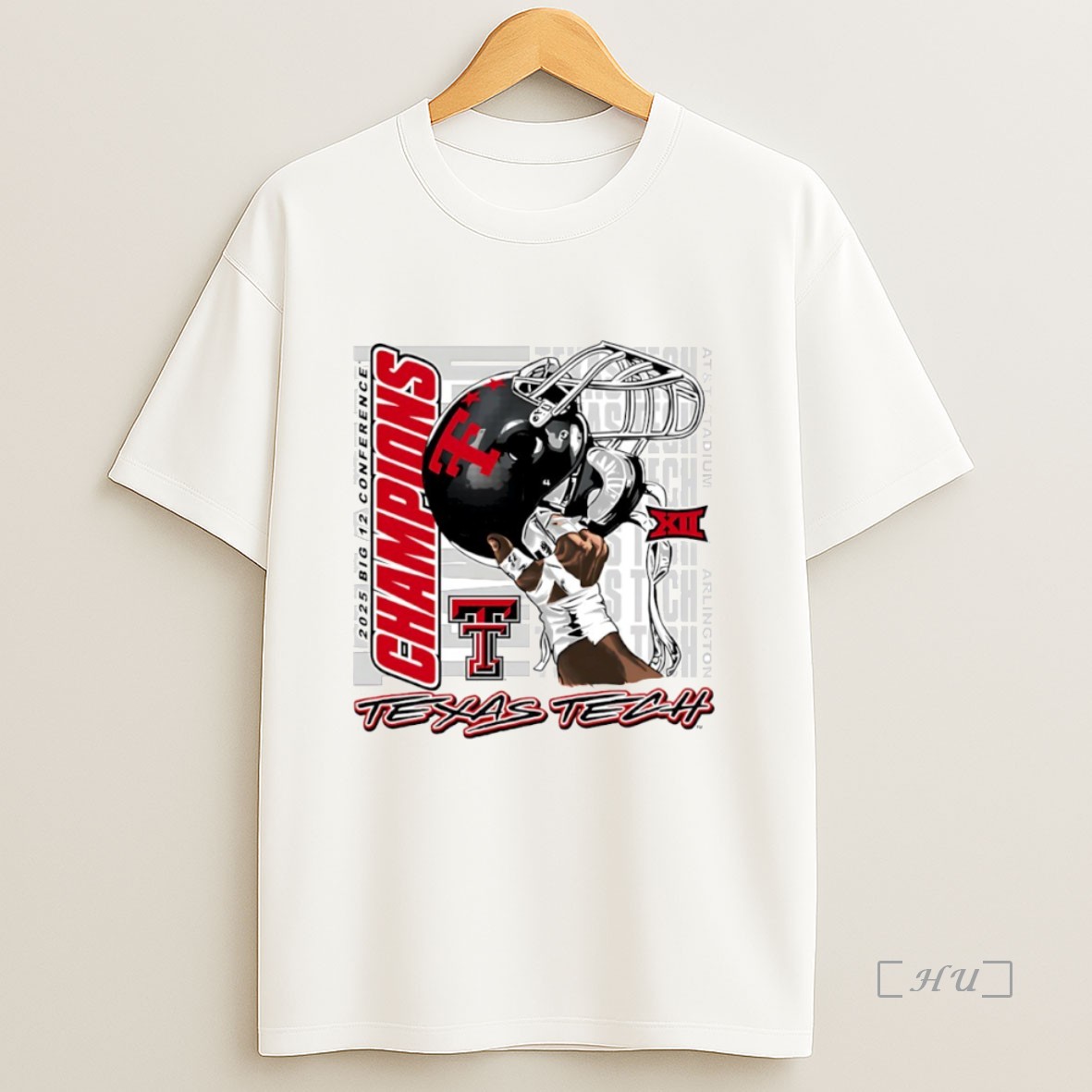Officials Raise Em Up 2025 Big 12 Conference Champions Texas Tech Red Raiders Helmet Circle Premium Shirt Sweatshirt Tee