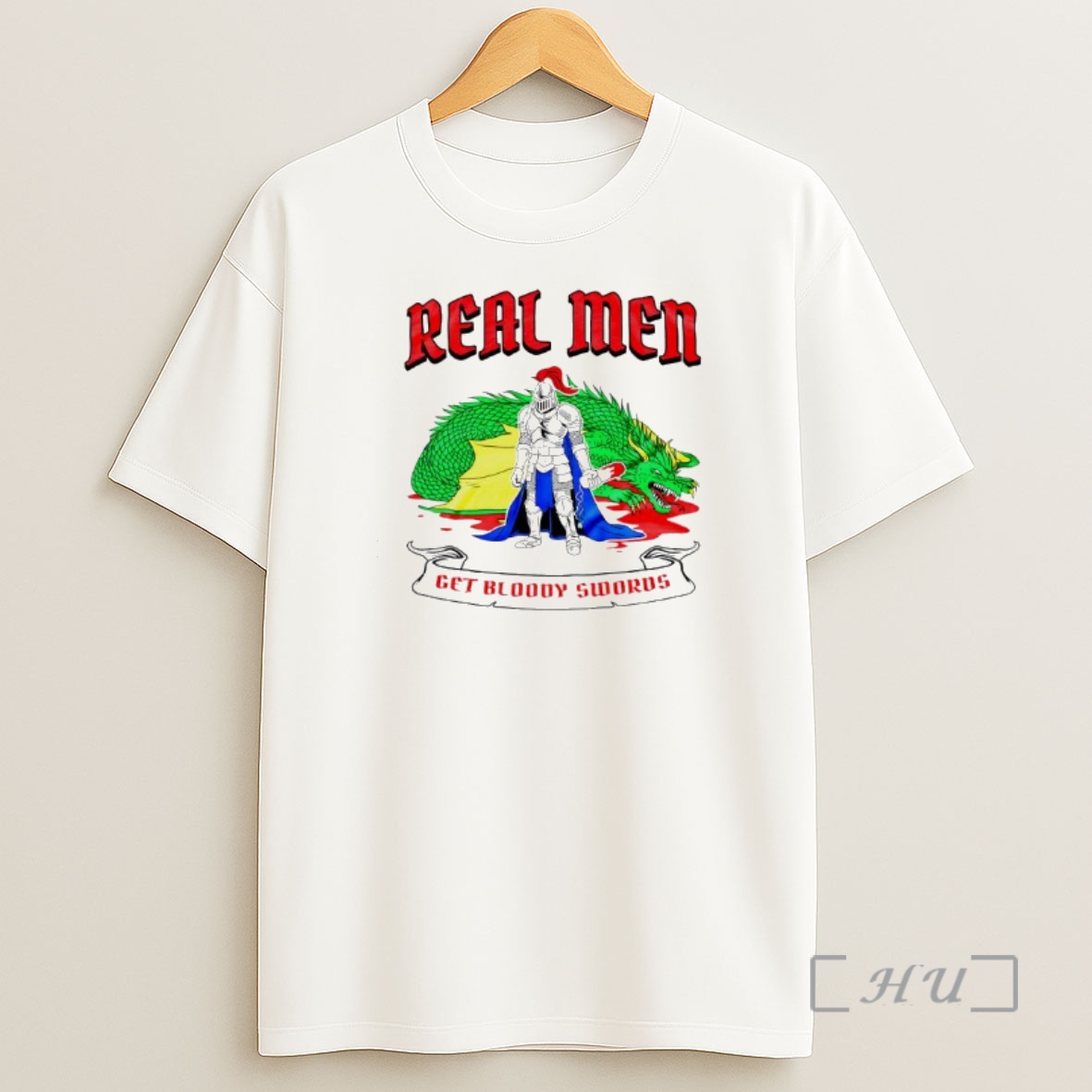 Officials Real Men Get Bloody Swords Knight Defeated Dragon Shirt Sweatshirt Tee
