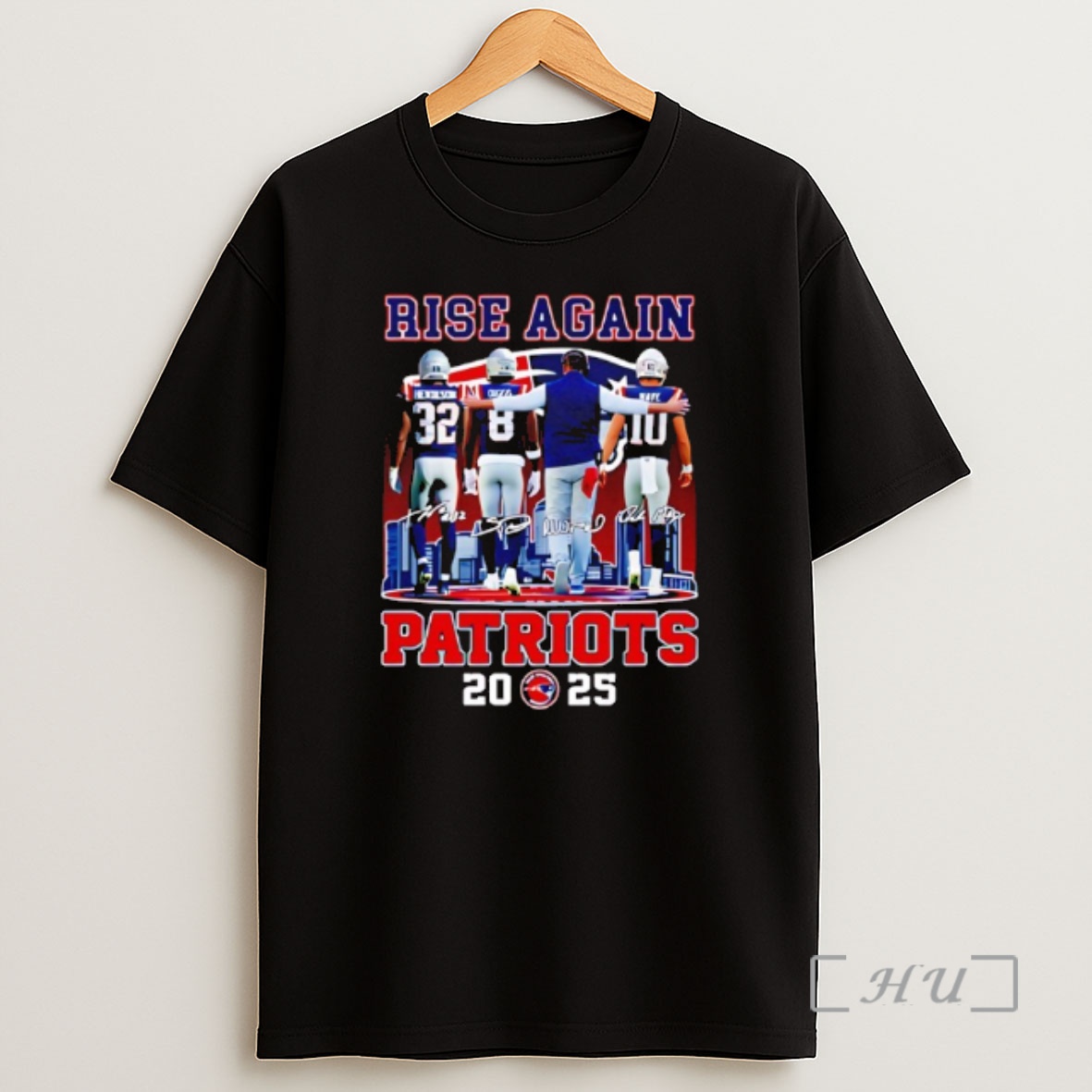Officials Rise Agnain New England Patriots Super Bowl Champions Signatures 2025 Logo Premium Shirt Sweatshirt Tee